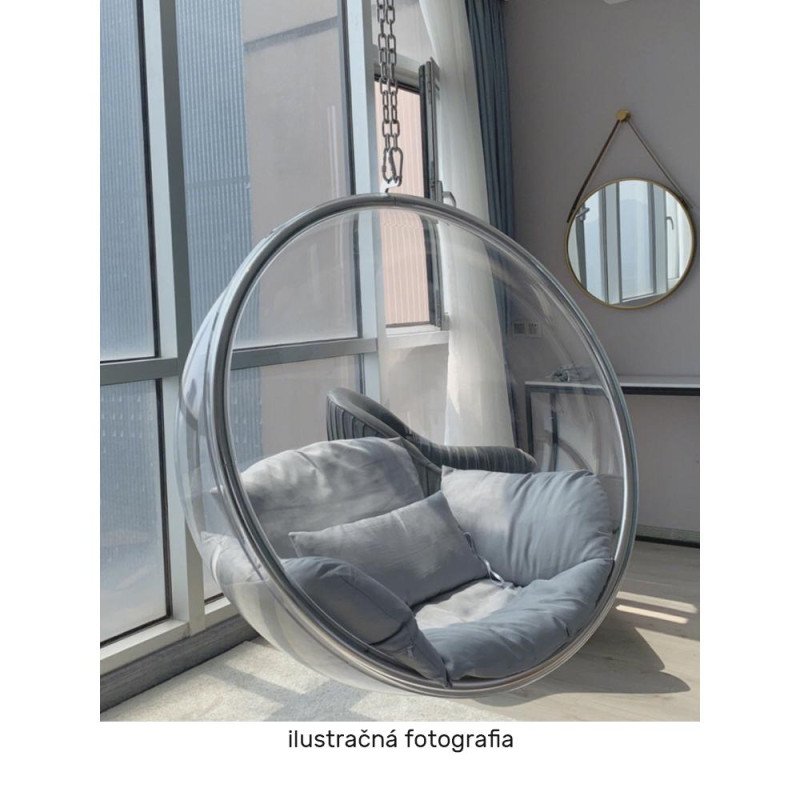 Kondela Závesné kreslo, transparentná/zlatá/biela, BUBBLE NEW TYP 1