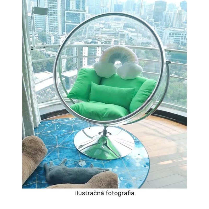 Kondela Závesné kreslo so stojanom, transparentná/strieborná/sivá, BUBBLE NEW TYP 2