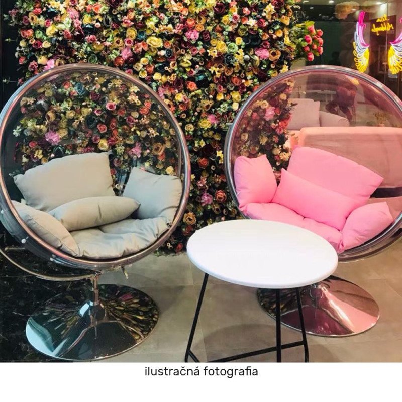 Kondela Závesné kreslo so stojanom, transparentná/strieborná/sivá, BUBBLE NEW TYP 2