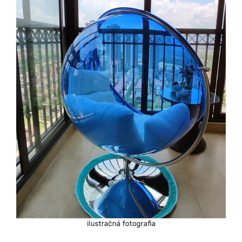 Kondela Závesné kreslo so stojanom, transparentná/strieborná/sivá, BUBBLE NEW TYP 2