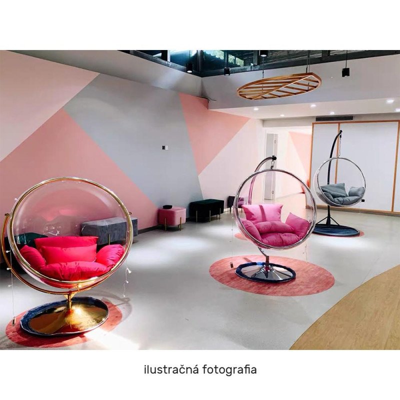 Kondela Závesné kreslo so stojanom, transparentná/strieborná/sivá, BUBBLE NEW TYP 2