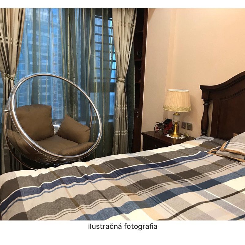 Kondela Závesné kreslo so stojanom, transparentná/strieborná/sivá, BUBBLE NEW TYP 2