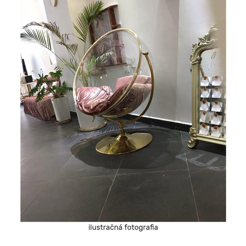 Kondela Závesné kreslo so stojanom, transparentná/strieborná/sivá, BUBBLE NEW TYP 2