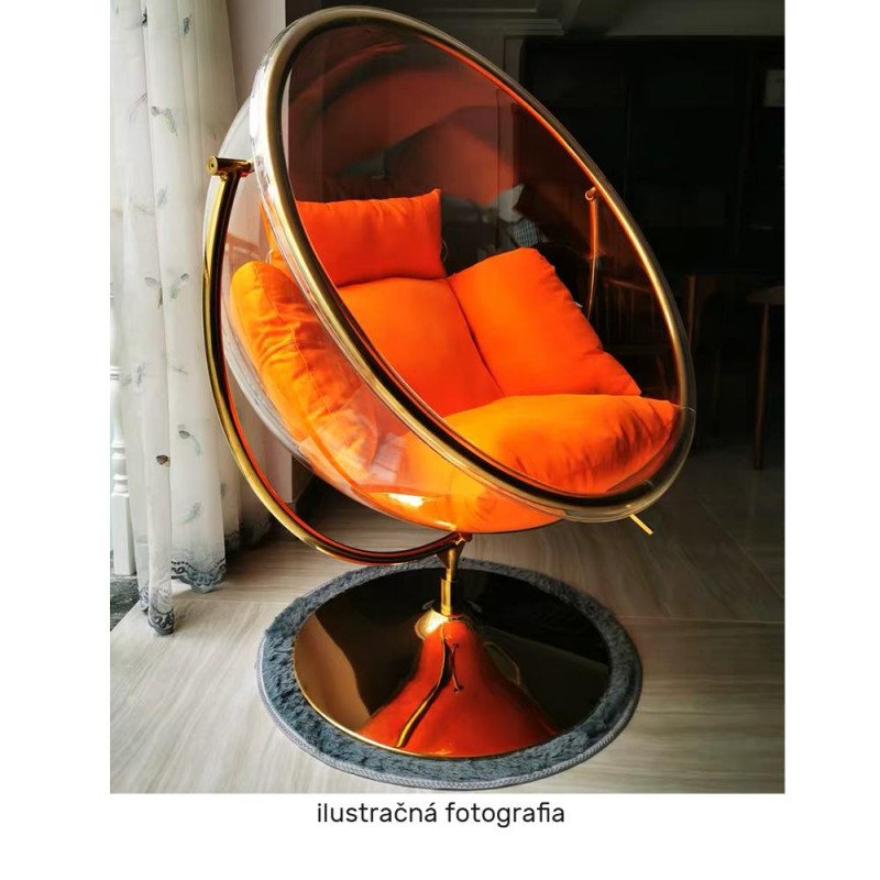 Kondela Závesné kreslo so stojanom, transparentná/strieborná/sivá, BUBBLE NEW TYP 2