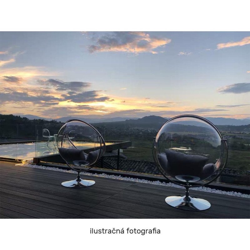 Kondela Závesné kreslo so stojanom, transparentná/strieborná/sivá, BUBBLE NEW TYP 2