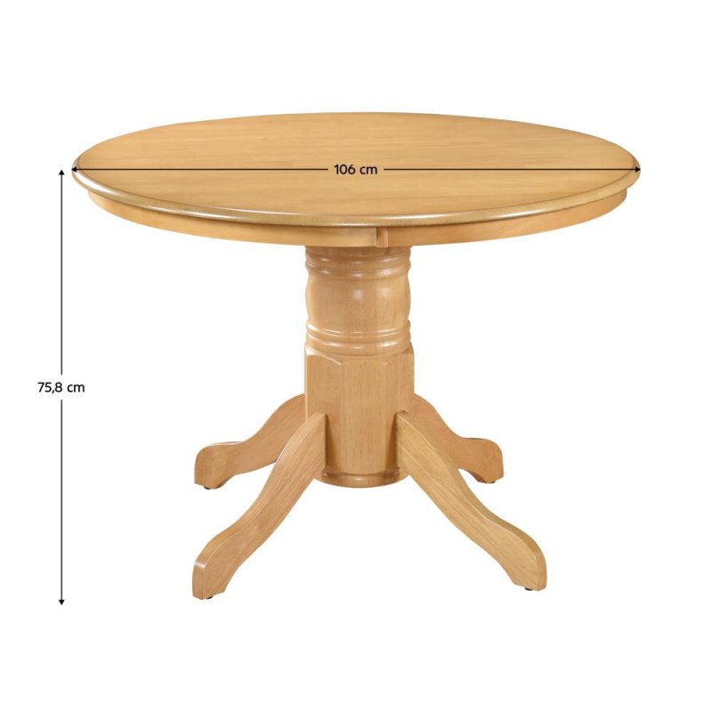 Kondela Jedálenský stôl, okrúhly, dub svetlý, priemer 106 cm, TABLOS
