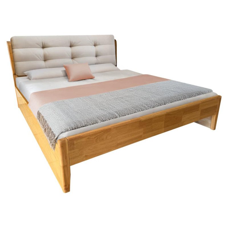 Kondela Manželská posteľ, 160x200, masívne drevo, prírodná, FLORENCIA