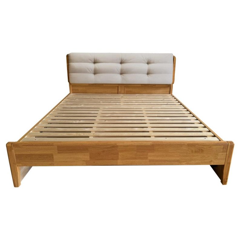 Kondela Manželská posteľ, 160x200, masívne drevo, prírodná, FLORENCIA