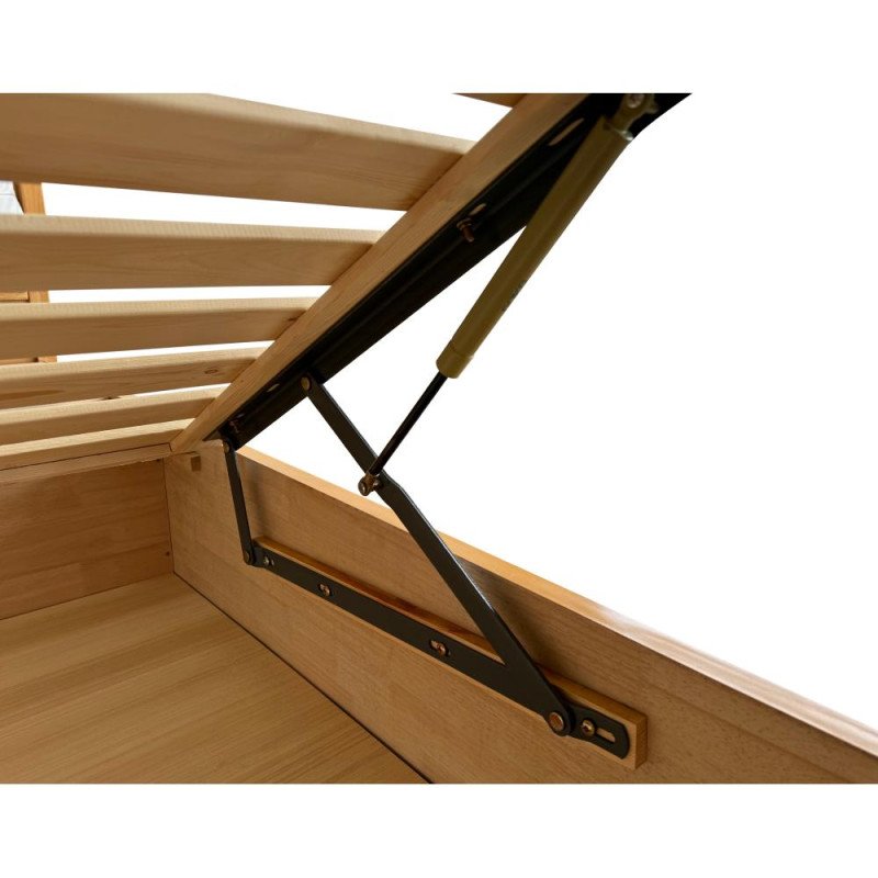 Kondela Manželská posteľ, 160x200, masívne drevo, prírodná, FLORENCIA