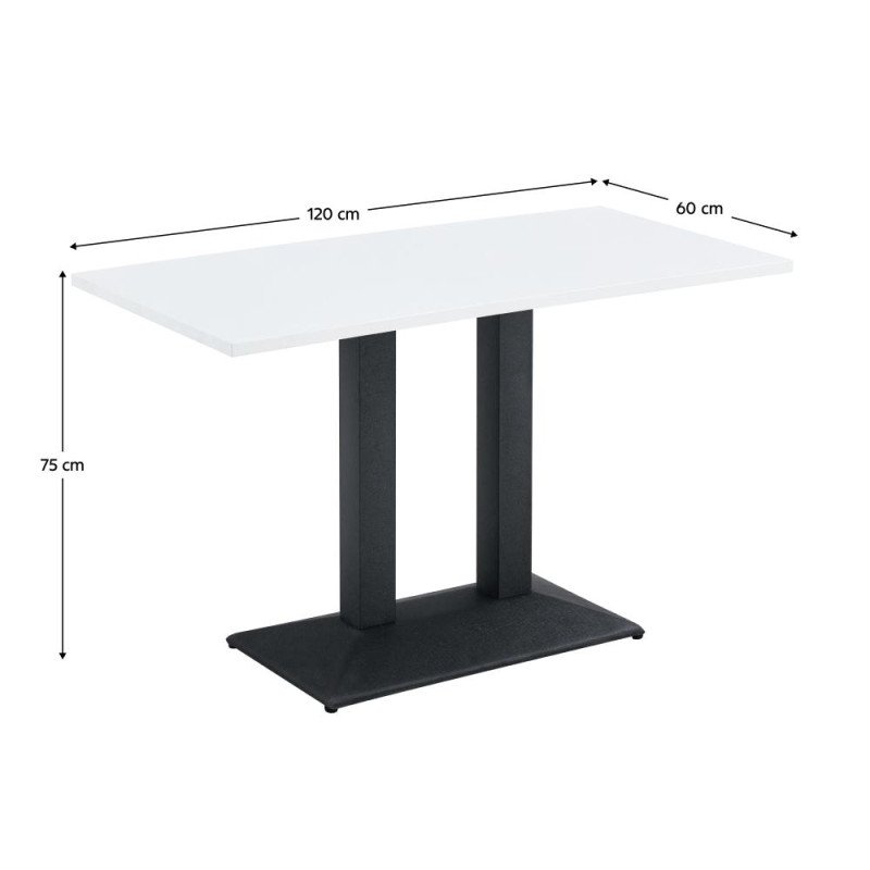 Kondela Jedálenský bistro stôl, biela/čierna, 120x60 cm, RINALDO TYP 2 Kondela Jedálenský bistro stôl, biela/čierna, 120x60 cm, RINALDO TYP 2