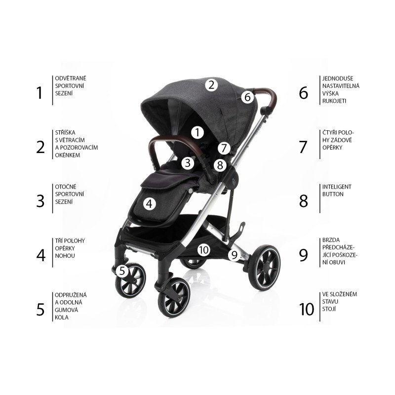 Set kočík Quest+ korba+ adaptéry+ autosedačka, Vulcan Black/Silver