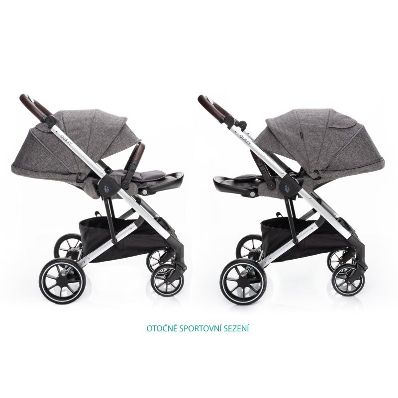 Set kočík Quest+ korba+ adaptéry+ autosedačka+ báza, Tornado Grey/Silver