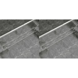 vidaXL Rovný sprchový odtok 2 ks 1030x140 mm nehrdzavejúca oceľ