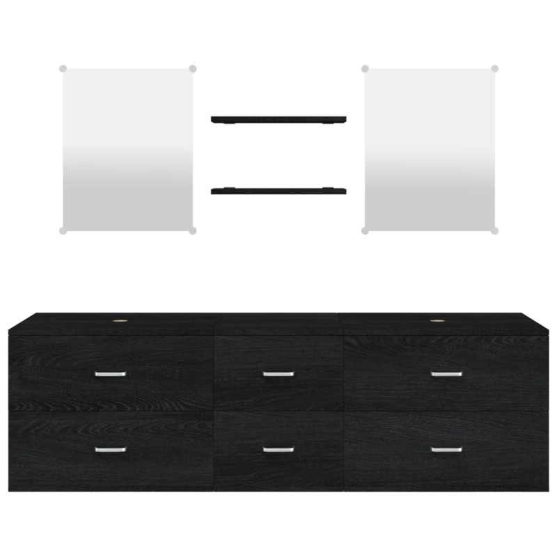   vidaXL 5-dielna sada kúpeľňového nábytku čierna kompozitné drevo