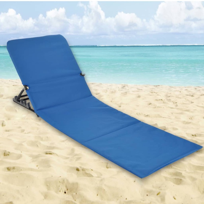 HI Skladacie plážové lehátko modré PVC