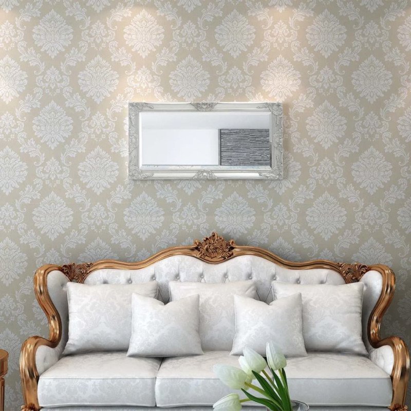 vidaXL Nástenné zrkadlo v barokovom štýle, 100x50 cm, strieborné