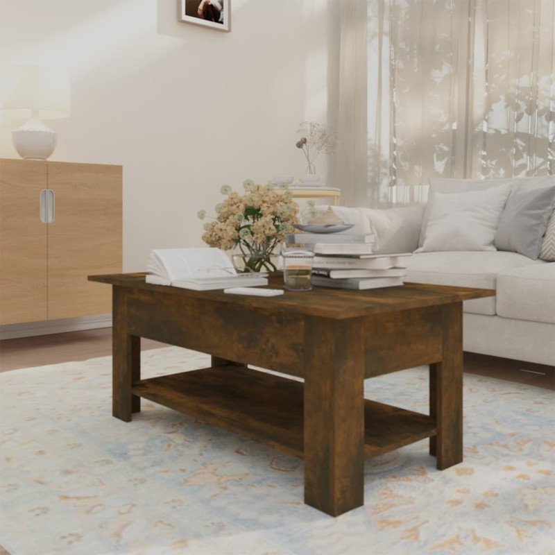 vidaXL Konferenčný stolík údený dub 102x55x43 cm drevotrieska