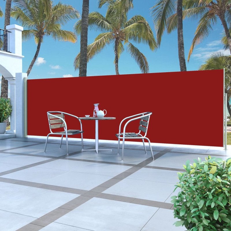 vidaXL Zaťahovacia bočná markíza červená 160 x 500 cm