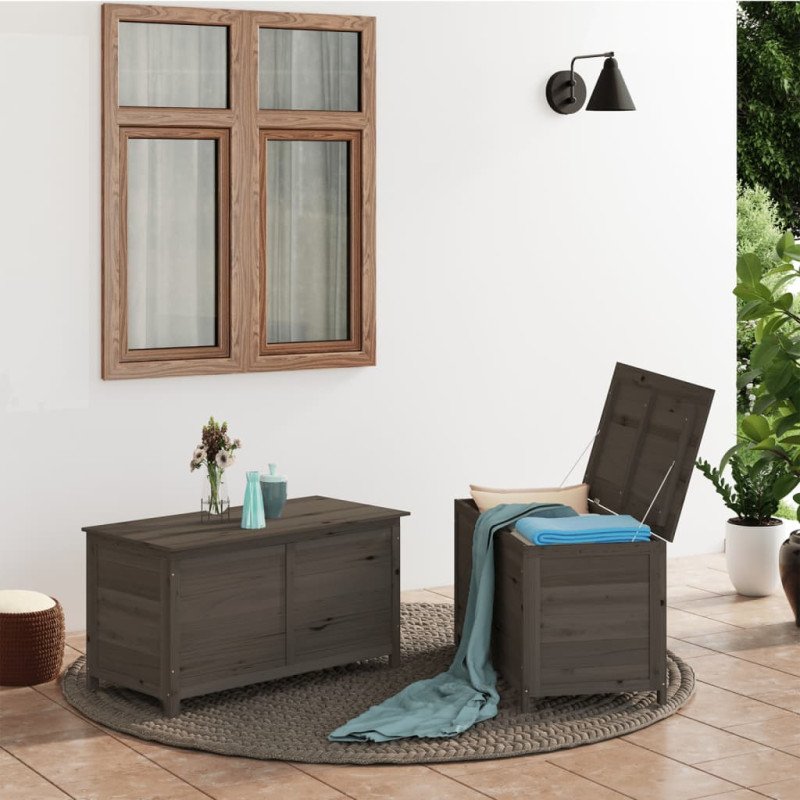 vidaXL Vonkajší box na vankúše antracitový 100x50x56 cm jedľový masív