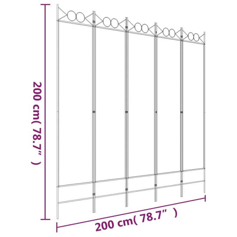 vidaXL 5-panelový paraván antracitový 200x200 cm látkový