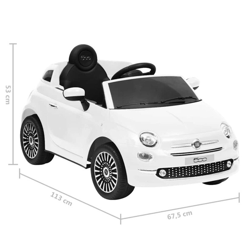 vidaXL Detské elektrické autíčko Fiat 500, biele