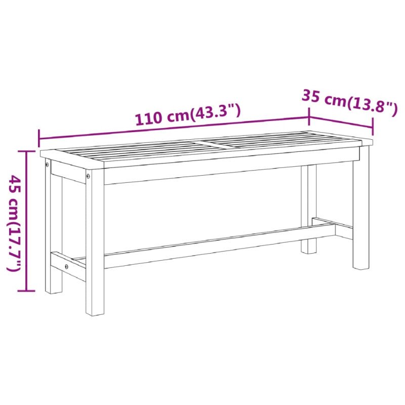 vidaXL Záhradná lavička 110x35x45 cm masívna akácia