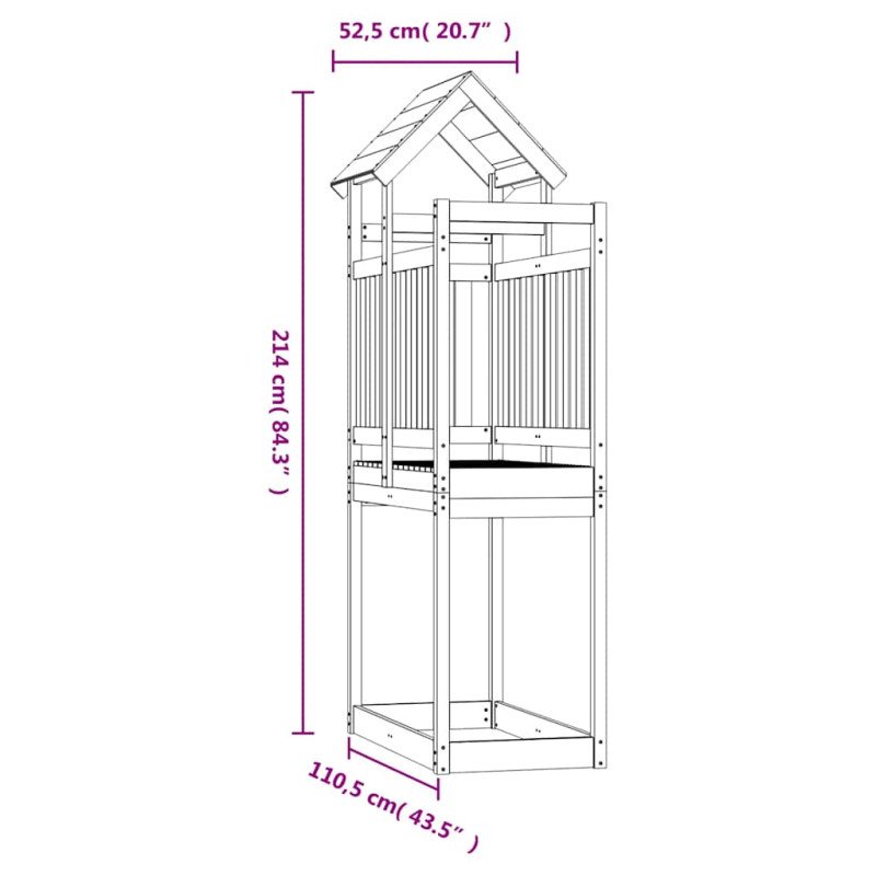 vidaXL Hracia veža 52,5x110,5x214 cm impregnované drevo borovica