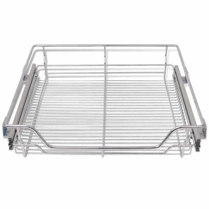 vidaXL Výsuvný drôtený kôš 2 ks strieborný 600 mm 