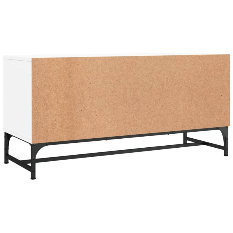 vidaXL TV skrinka so sklenenými dvierkami biela 102x37x50 cm