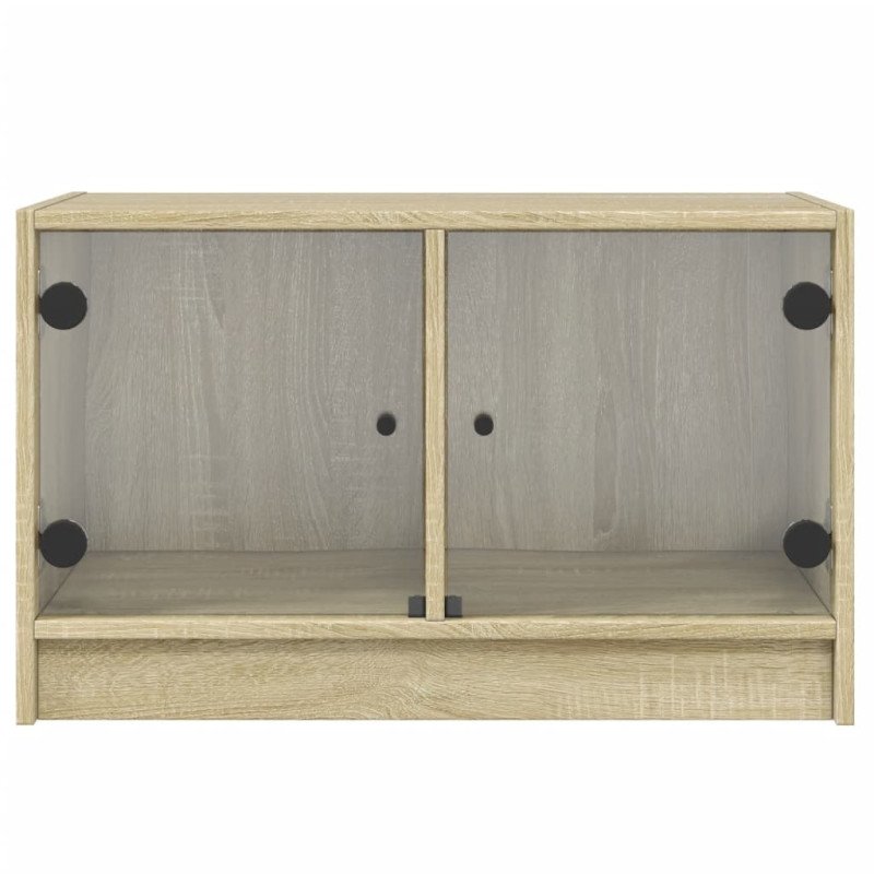 vidaXL TV skrinka so sklenenými dvierkami dub sonoma 68x37x42 cm