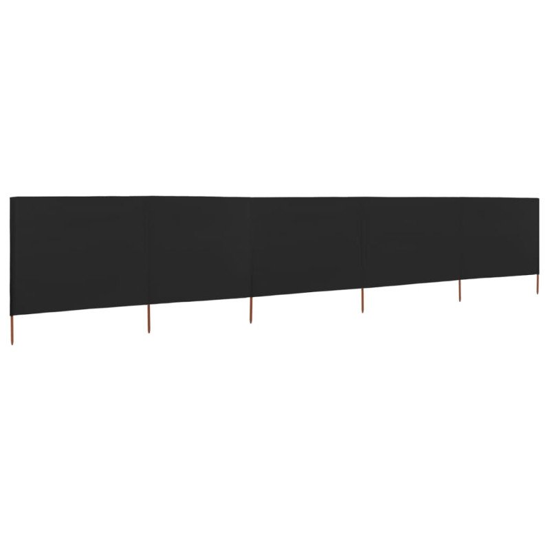 vidaXL 5-panelová zábrana proti vetru látková 600x80 cm čierna 