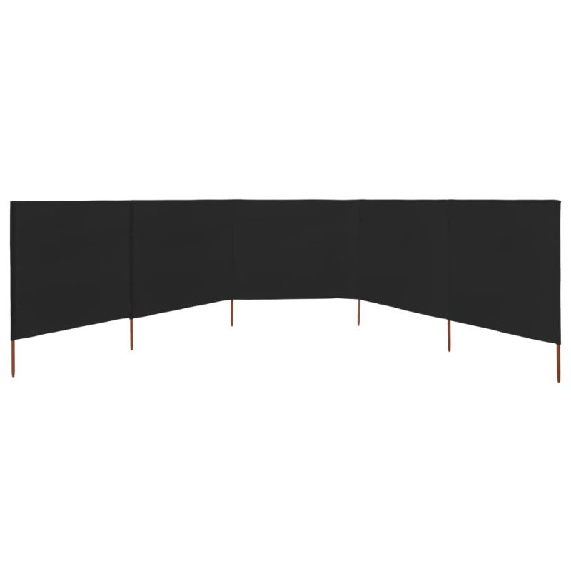 vidaXL 5-panelová zábrana proti vetru látková 600x80 cm čierna 