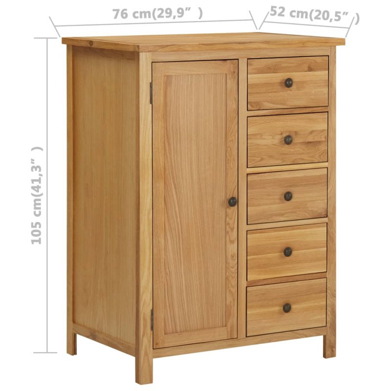 vidaXL Šatník 76x52x105 cm masívne dubové drevo