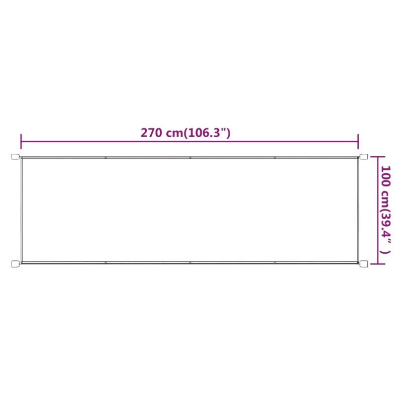 vidaXL Vertikálna markíza sivohnedá 100x270 cm oxfordská látka