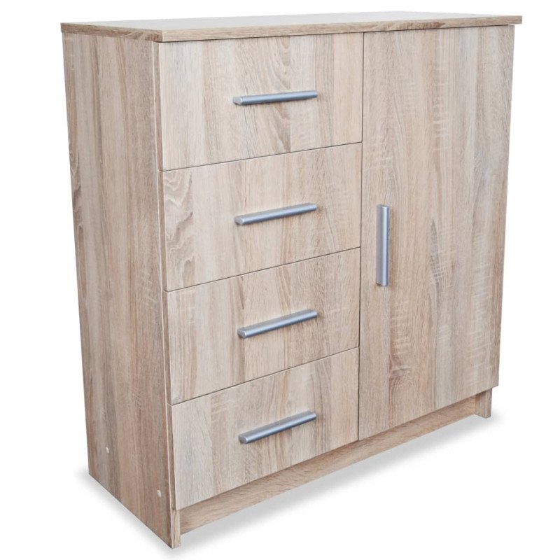 vidaXL Komoda z drevotriesky, 79x35x88 cm, dubová farba