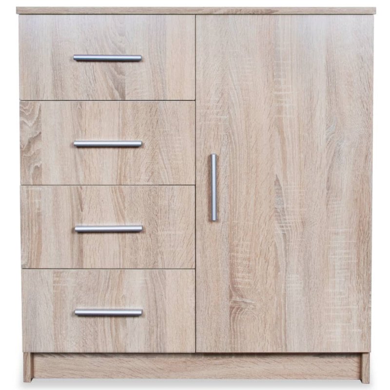 vidaXL Komoda z drevotriesky, 79x35x88 cm, dubová farba