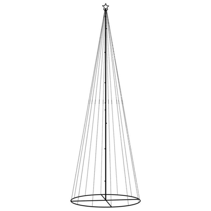 vidaXL Vianočný stromček kužeľ studené biele svetlo 732 LED 160x500cm