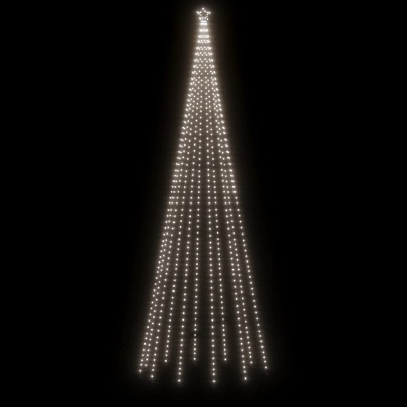 vidaXL Vianočný stromček kužeľ studené biele svetlo 732 LED 160x500cm