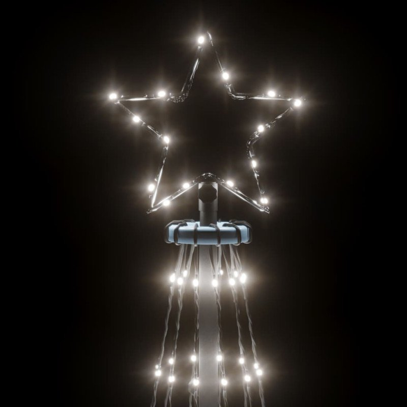 vidaXL Vianočný stromček kužeľ studené biele svetlo 732 LED 160x500cm