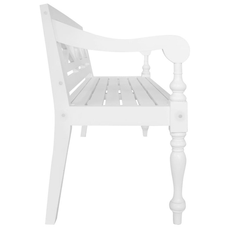 vidaXL Lavička Batavia 136 cm, mahagónový masív, biela