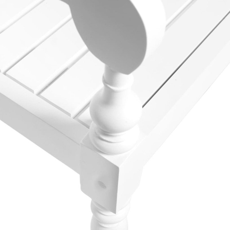 vidaXL Lavička Batavia 136 cm, mahagónový masív, biela