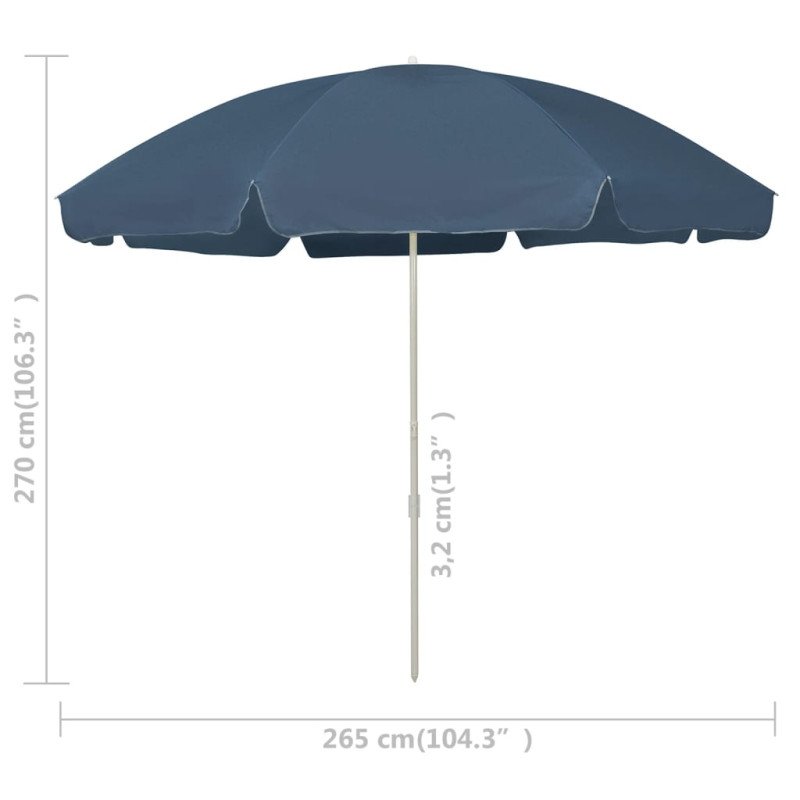 vidaXL Plážový slnečník modrý 300 cm