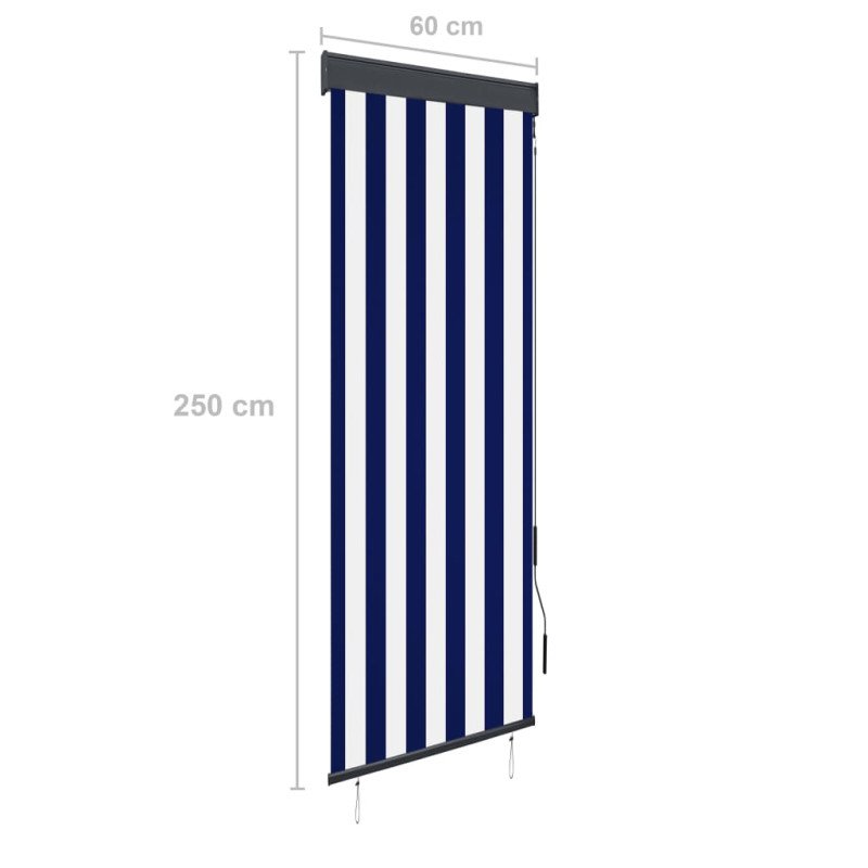 vidaXL Vonkajšia zatemňovacia roleta 60x250 cm modrá a biela