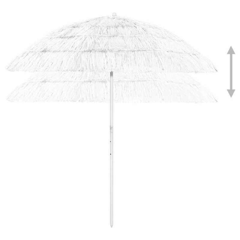 vidaXL Plážový slnečník Hawaii, biely 240 cm