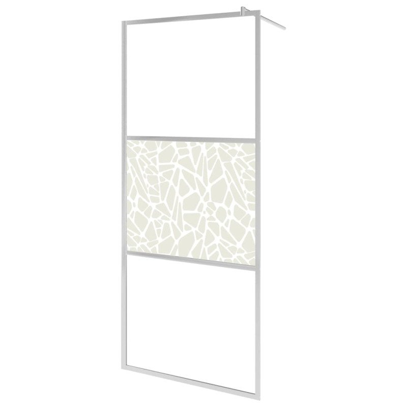 vidaXL Sprchová zástena z ESG skla s dizajnom kameňov 80x195 cm