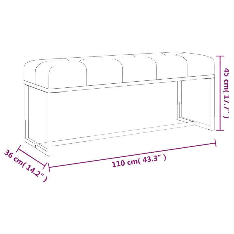 vidaXL Lavička tmavozelená 110x36x45 cm zamat