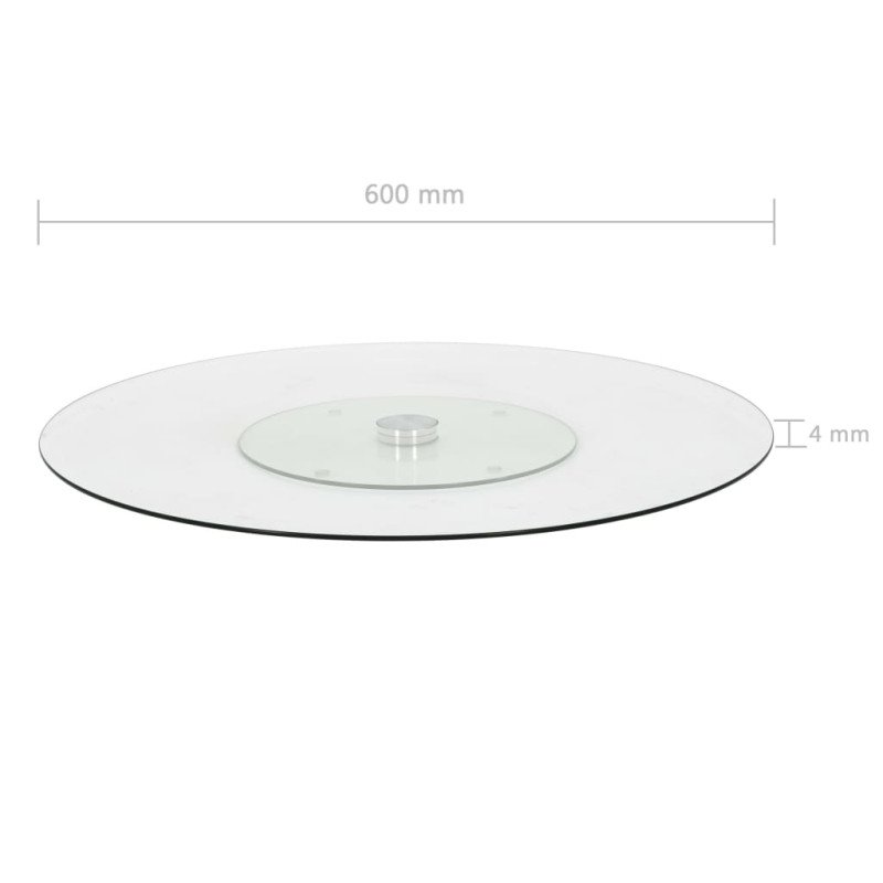 vidaXL Otočná servírovacia doska priehľadná 60 cm tvrdené sklo