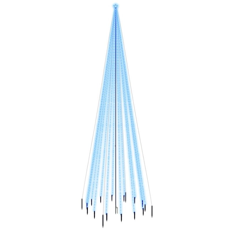 vidaXL Vianočný stromček s hrotom 1134 modrých LED 800 cm