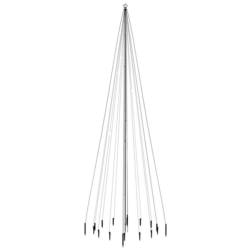 vidaXL Vianočný stromček s hrotom 1134 modrých LED 800 cm