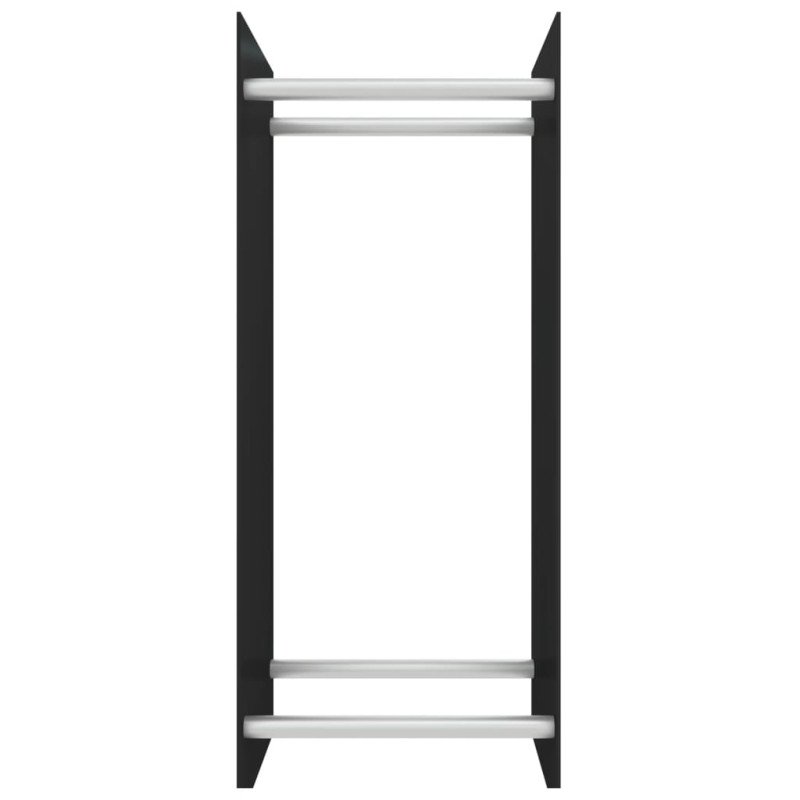 vidaXL Stojan na palivové drevo čierny 40x35x100 cm tvrdené sklo